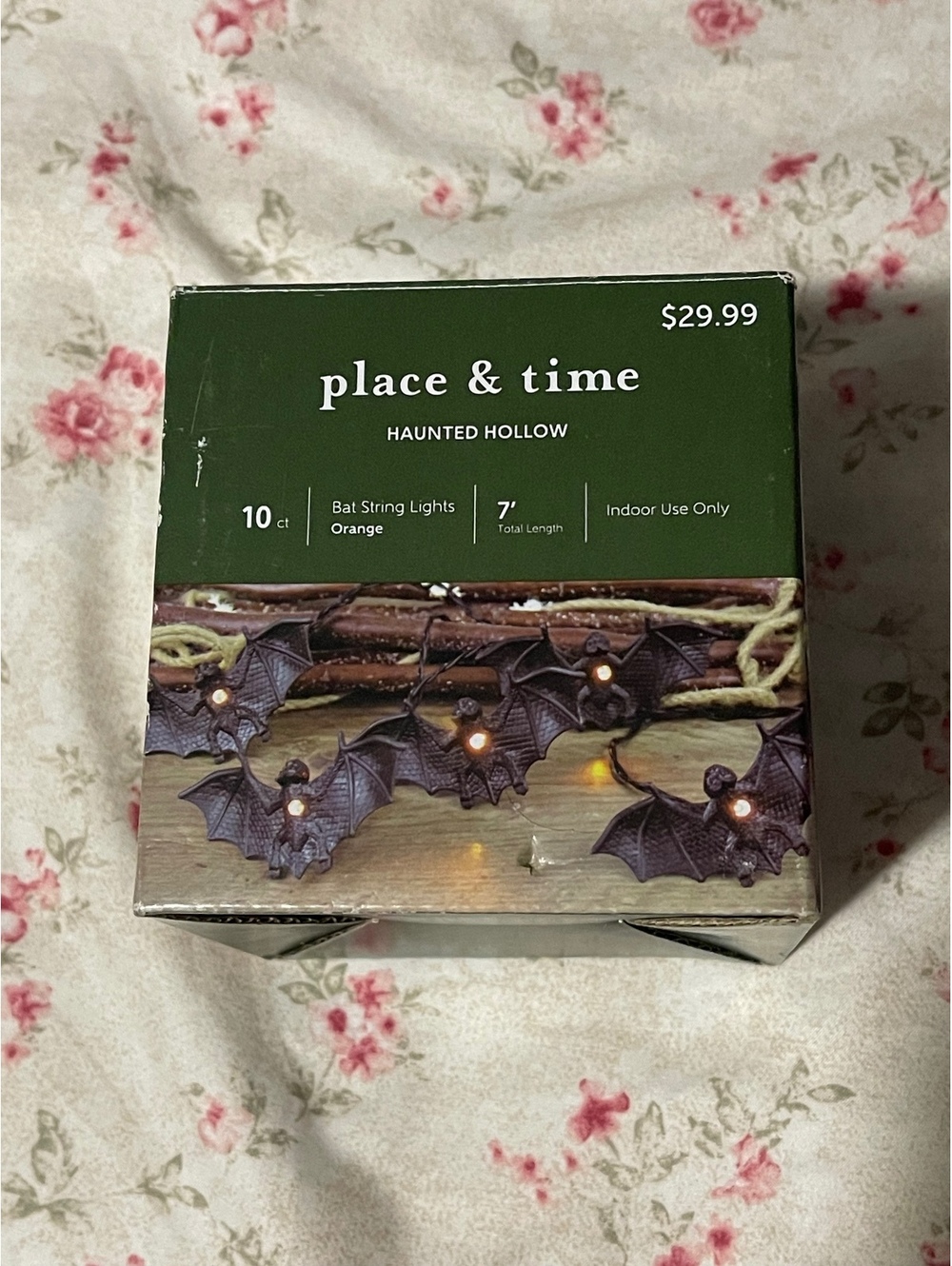 Place & Time Haunted Hollow Bat String Lights, 10 Ct, New in Box [COPY]